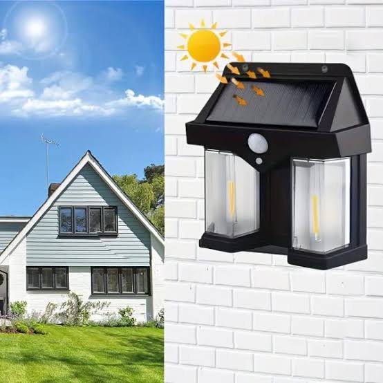 Double Head Solar Wall Light with Motion Sensor